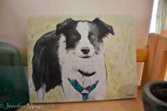 Denise's daughter, Chiara, painted this portrait of their dog, Sadie.