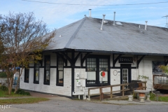 The old train station is now a coffee shop.