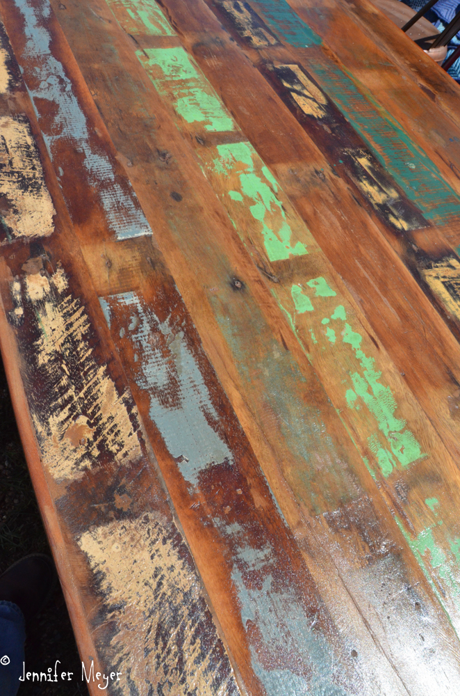 Tables from old wood.