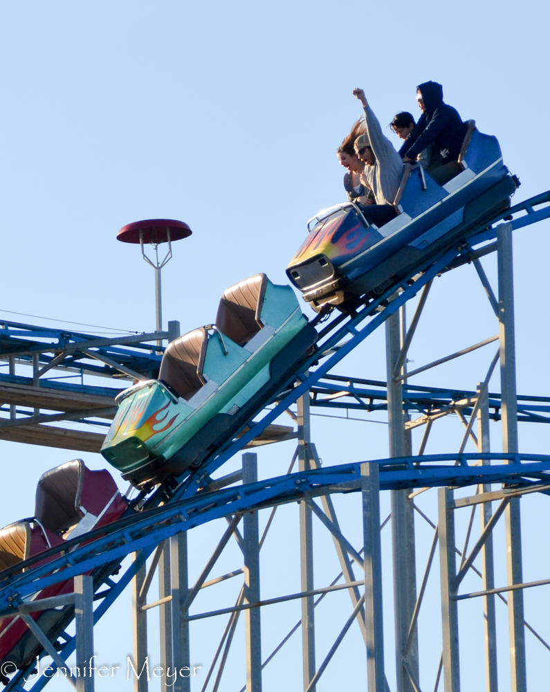 The only riders in the park.