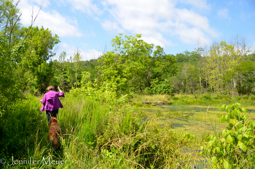 We hiked out to the spring spillway.