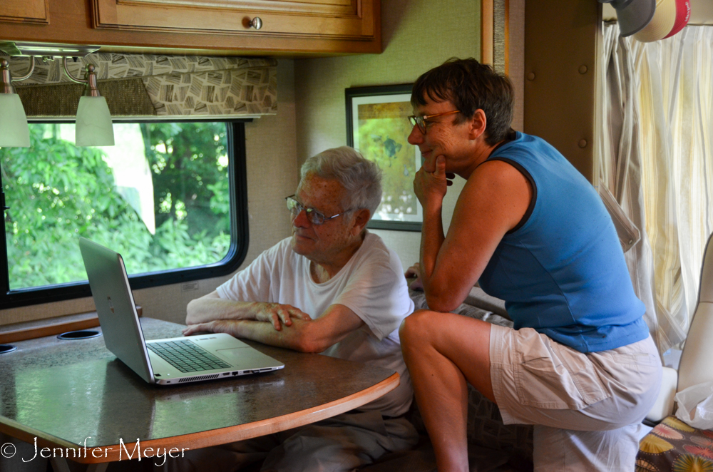 I showed Dad the movie clip I edited.