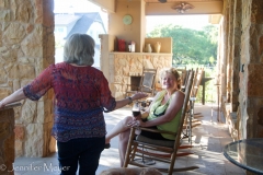 Hanging out on the back patio.