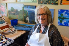 Deborah in her art studio.