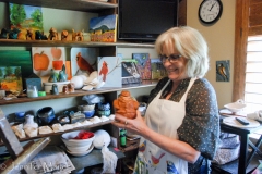 She makes pottery, too.