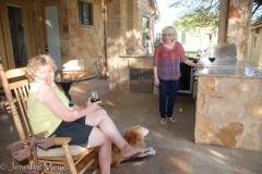 A little wine before Deborah barbecues.