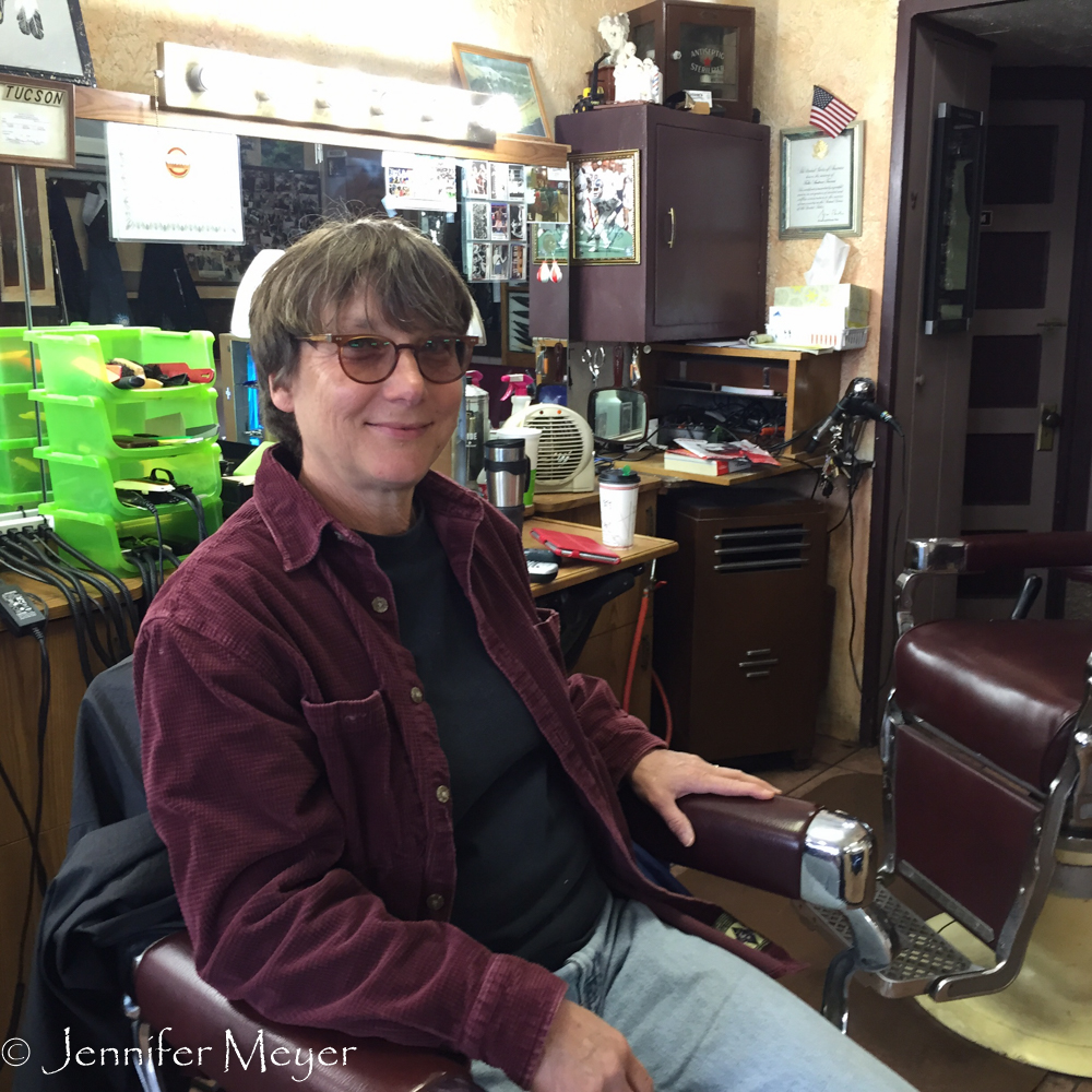 Shaggy me, steeling myself for a barber cut.