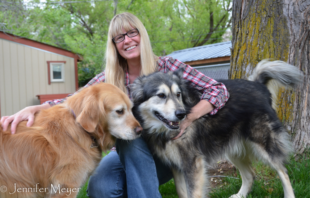 Jenna with her dog, Ina, and Bailey.