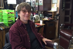 Shaggy me, steeling myself for a barber cut.