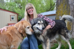 Jenna with her dog, Ina, and Bailey.