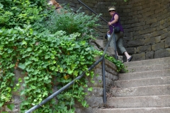 These stairs took us on a walking trail through a neighborhood.