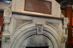 Lobby fireplace.