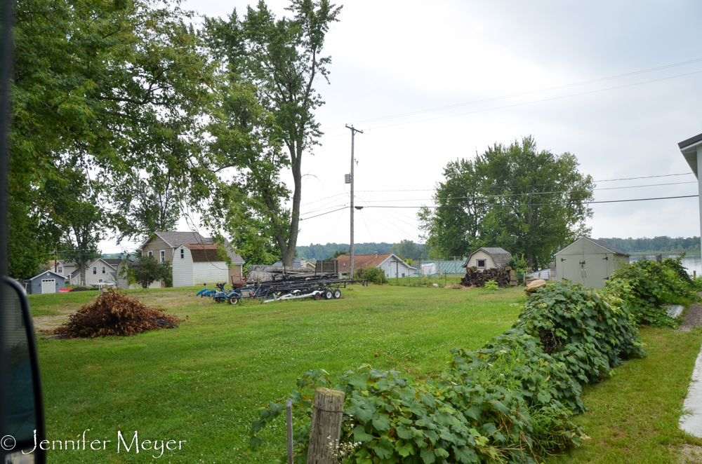 And their larger house on the hill above had been razed.