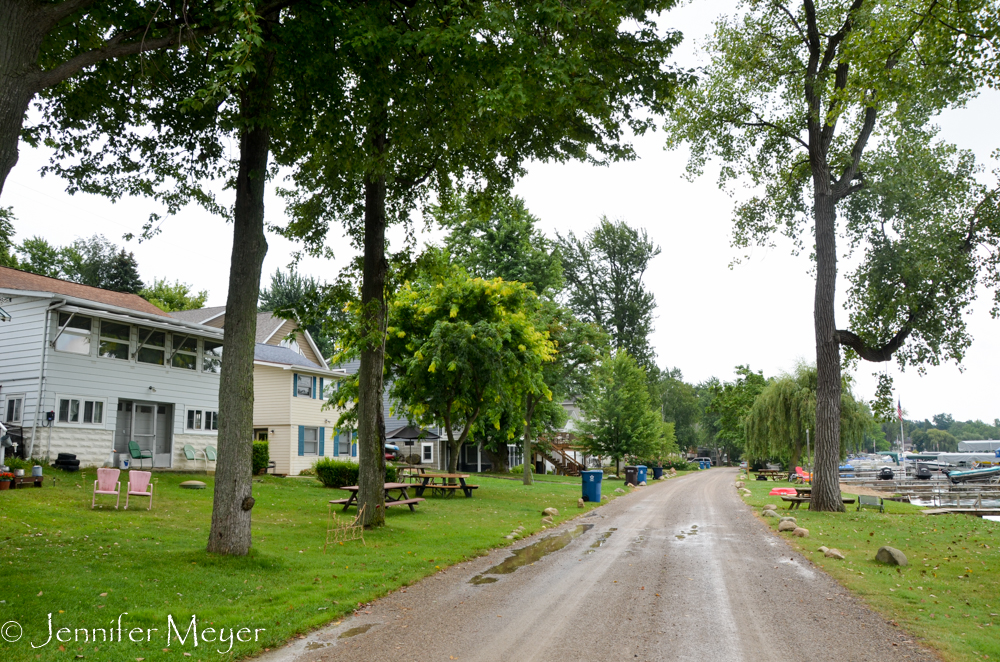 It's a sweet neighborhood of houses.