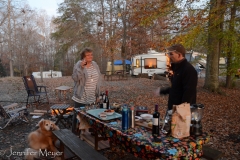 Marc and Julie came over for wine, finger food, and campfire.