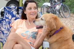 Bailey gets some pets from Beth.