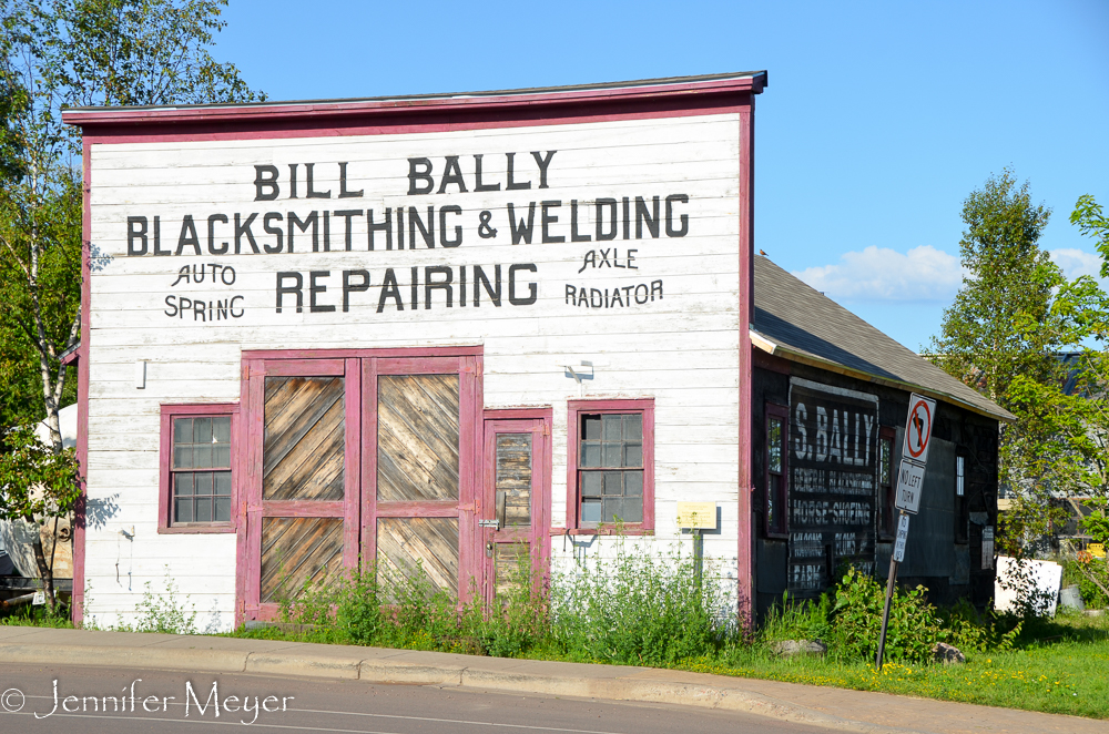 The old blacksmith and welding shop is no longer in business.