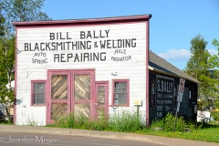 The old blacksmith and welding shop is no longer in business.