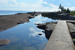 It's a long walk on top of the sea wall.