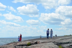 Visitors enjoy the rocks.