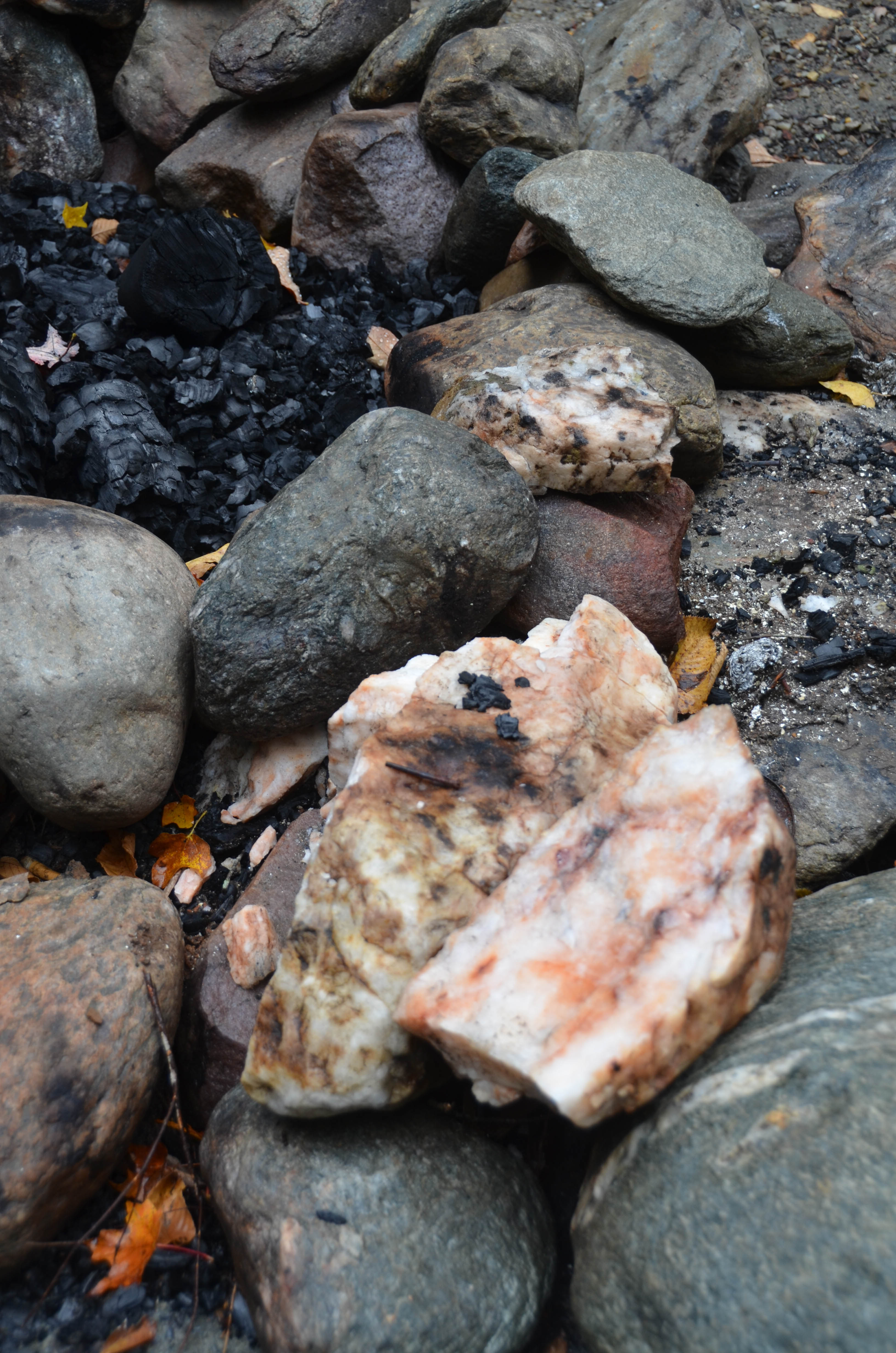 Marble rocks in the fire pit.