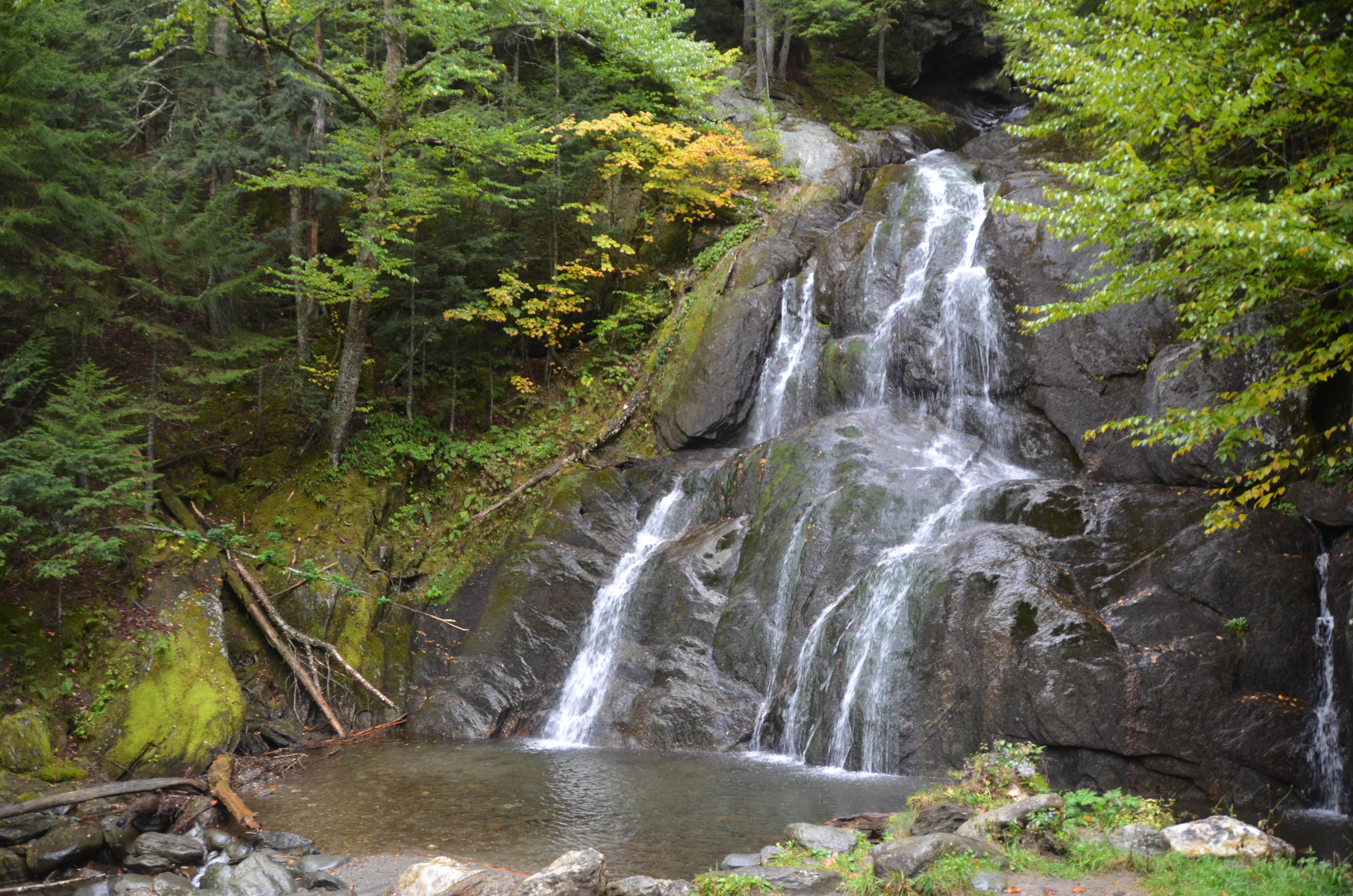 Quick stop for a roadside waterfall.