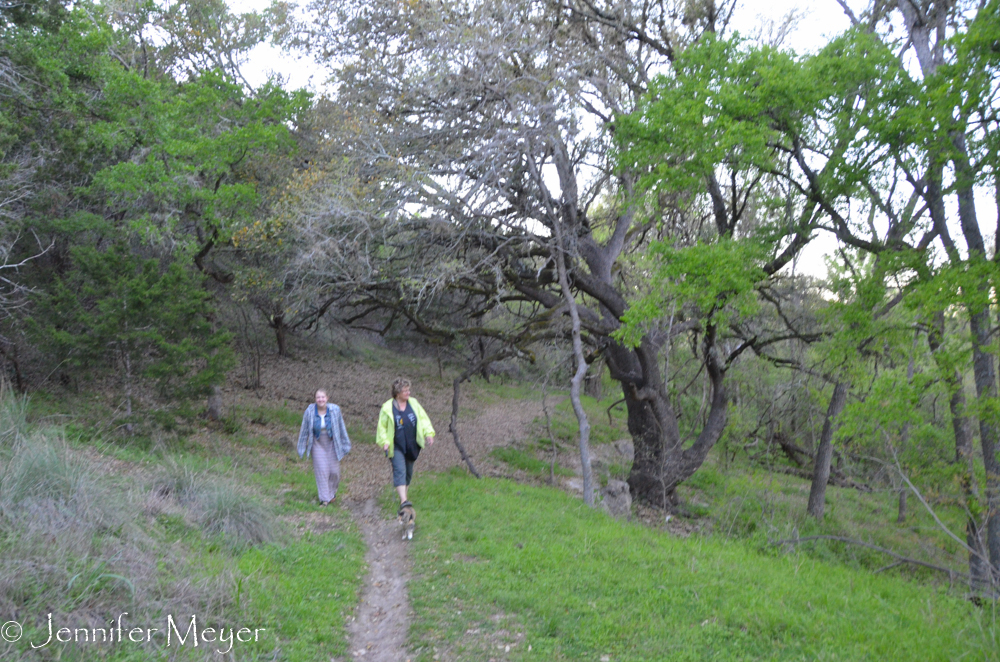 Strolling back to our site.