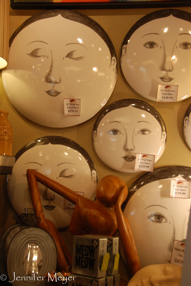 Interesting art in shops.