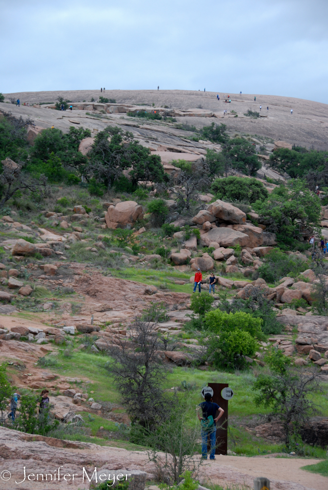 Most people tackle the hike to the top.