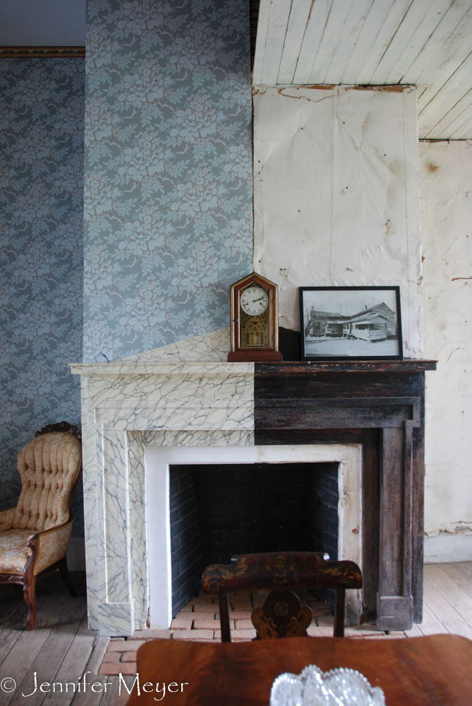 This room was split to show before and after renovation.