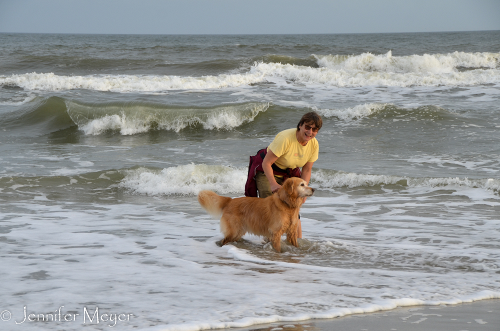 Bailey and I waded in the surf.
