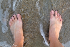 After such chilly fall weather, it felt great to walk barefoot in the water.