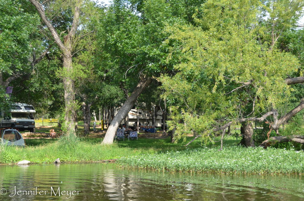 Our site from the boat.