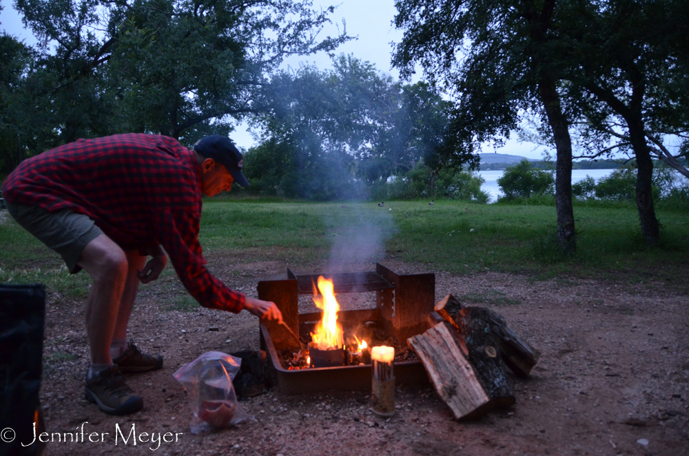 But he finally got it going, just in time for marshmallows.