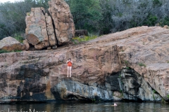 The thing to do at Inks Lake, if you're young.