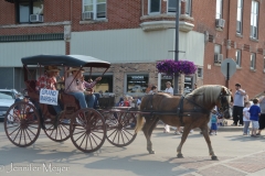 The Grand Marshall in a buggy.