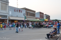 A bouncy slide for kids, beer and wine for adults.