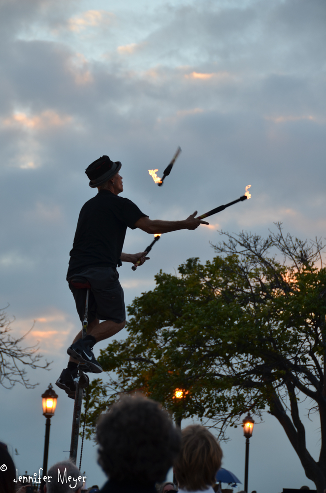 And he juggles fire!