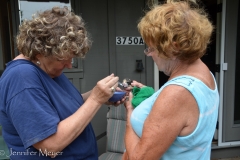 Dad's neighbor, Sharon, helped.