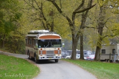 This older RV was built by Bluebird, who makes school buses.