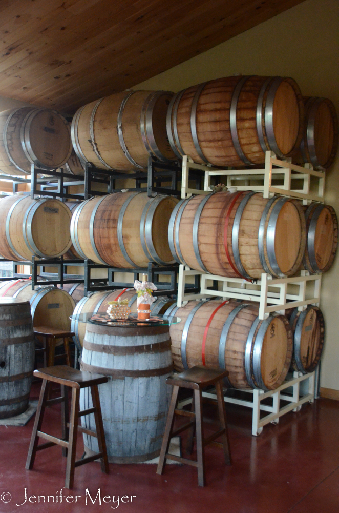 Resting barrels.