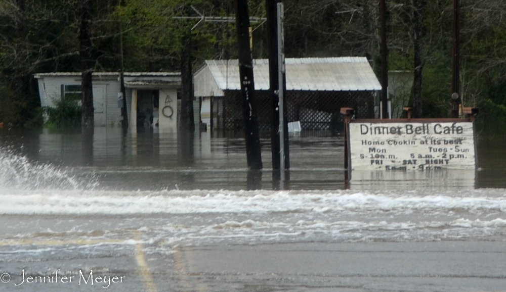 Flooded cafe.