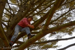 Guess who had to climb up to get her?