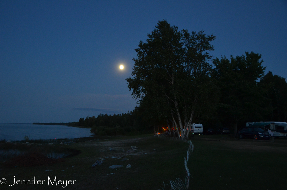 And that night, the blue moon rose over the campground.