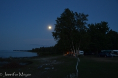And that night, the blue moon rose over the campground.