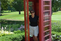 Phone booth on the golf course.