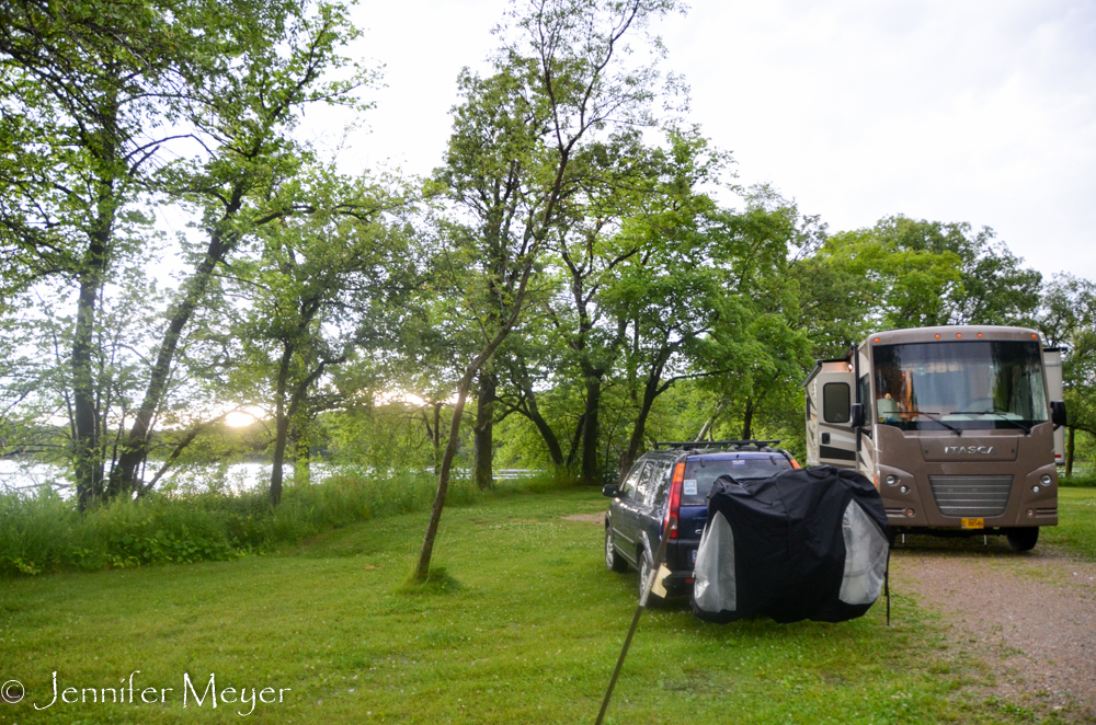 We nabbed this large, fairly private site right on one of the smaller lakes.