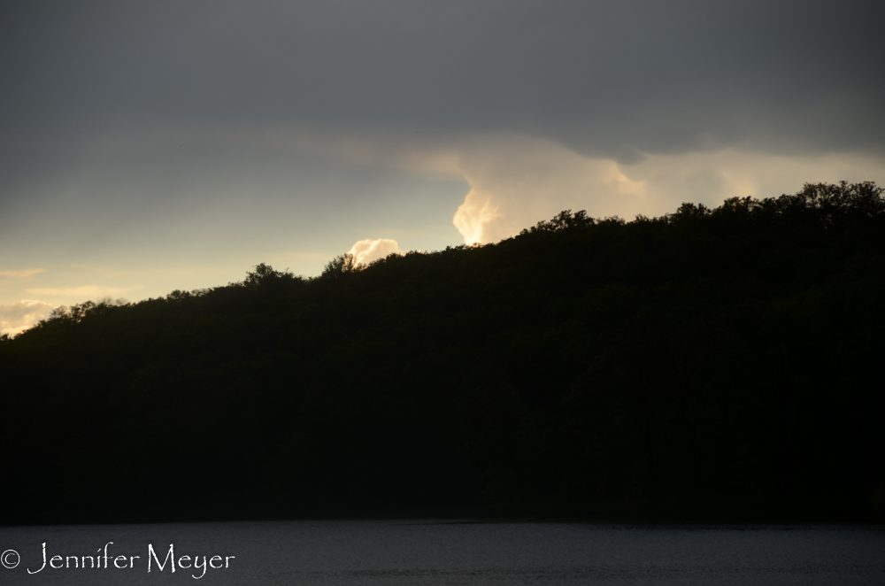 The clouds gave way to blue sky.