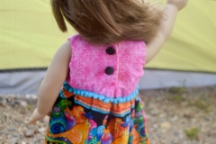 She used bits and pieces of leftover fabric.