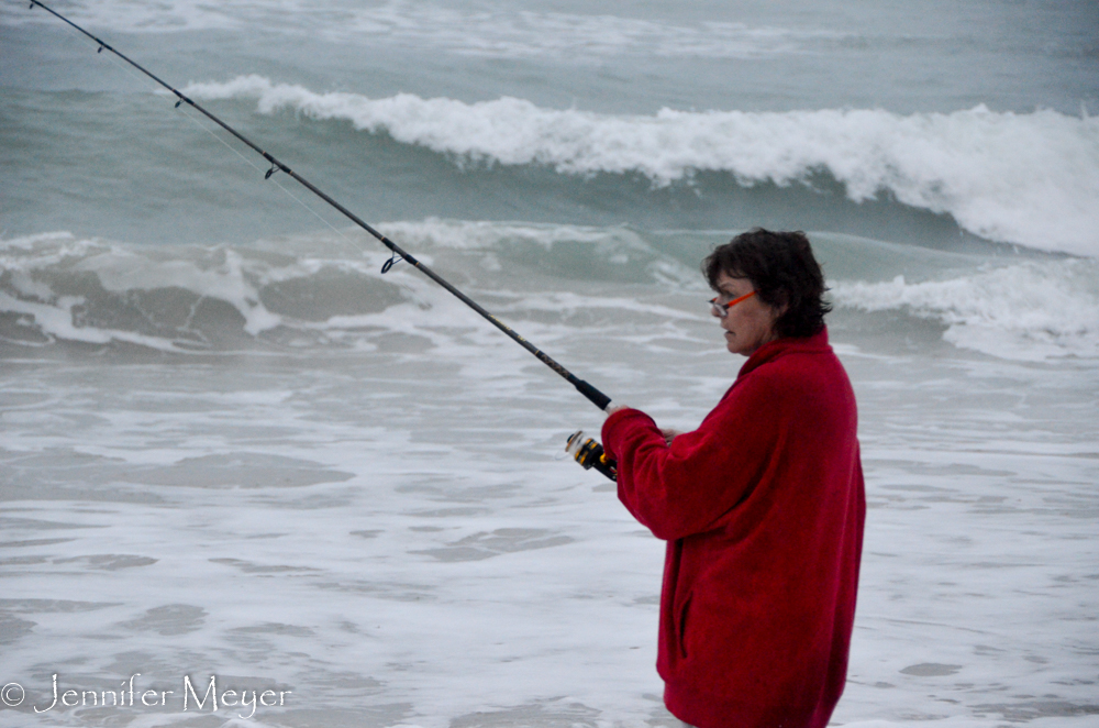 Kathy kept trying, but didn't catch one.